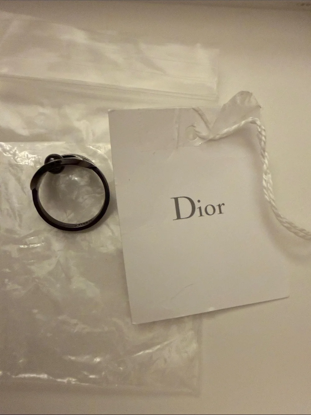 Dior Black Christian Dior Paris Logo Ring